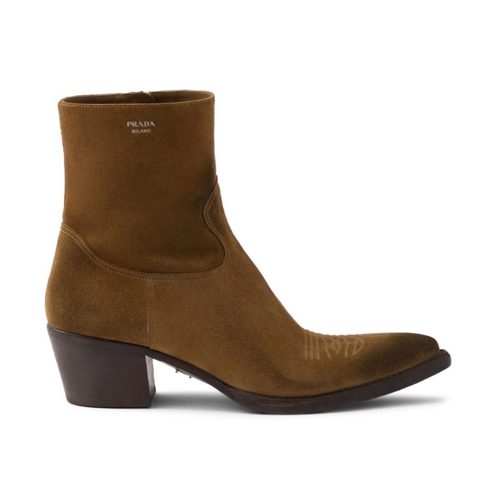PRADA Suede Western Booties size 39 NWT